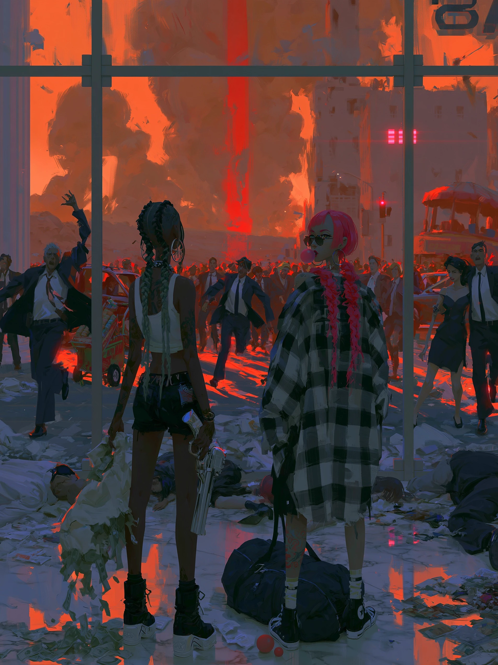 Frozen city atmosphere